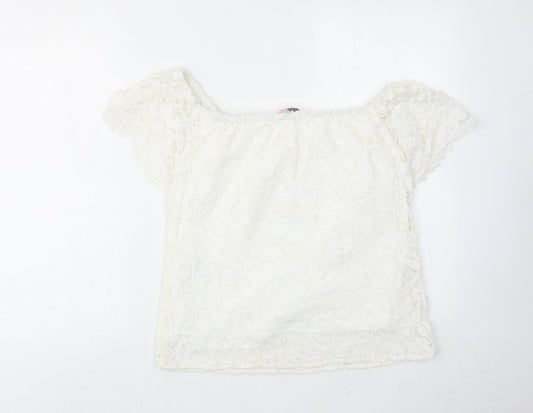 Womens UK Size 12 Oasis White Basic Blouse