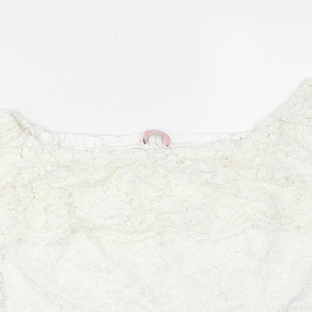 Womens UK Size 12 Oasis White Basic Blouse