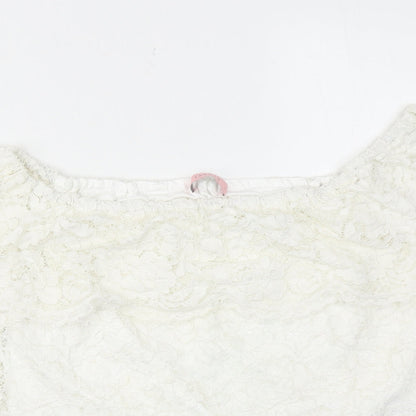Womens UK Size 12 Oasis White Basic Blouse