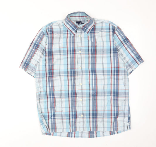Mens UK Size S Gap Blue  Button-Up Short Sleeve Casual Shirt