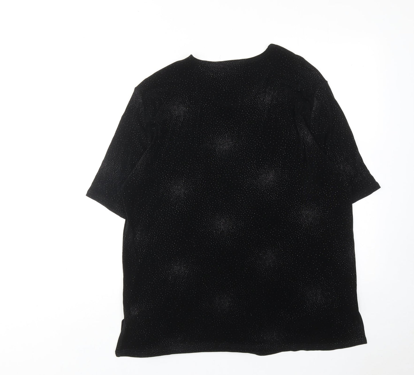 Womens UK Size L Michael Gold Black Basic T-Shirt