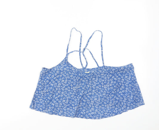 Womens UK Size M Hollister Blue Cropped Tank