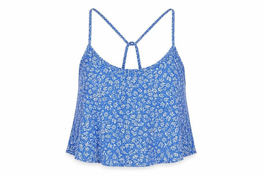 Womens UK Size M Hollister Blue Cropped Tank