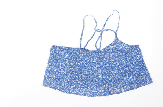 Womens UK Size M Hollister Blue Cropped Tank