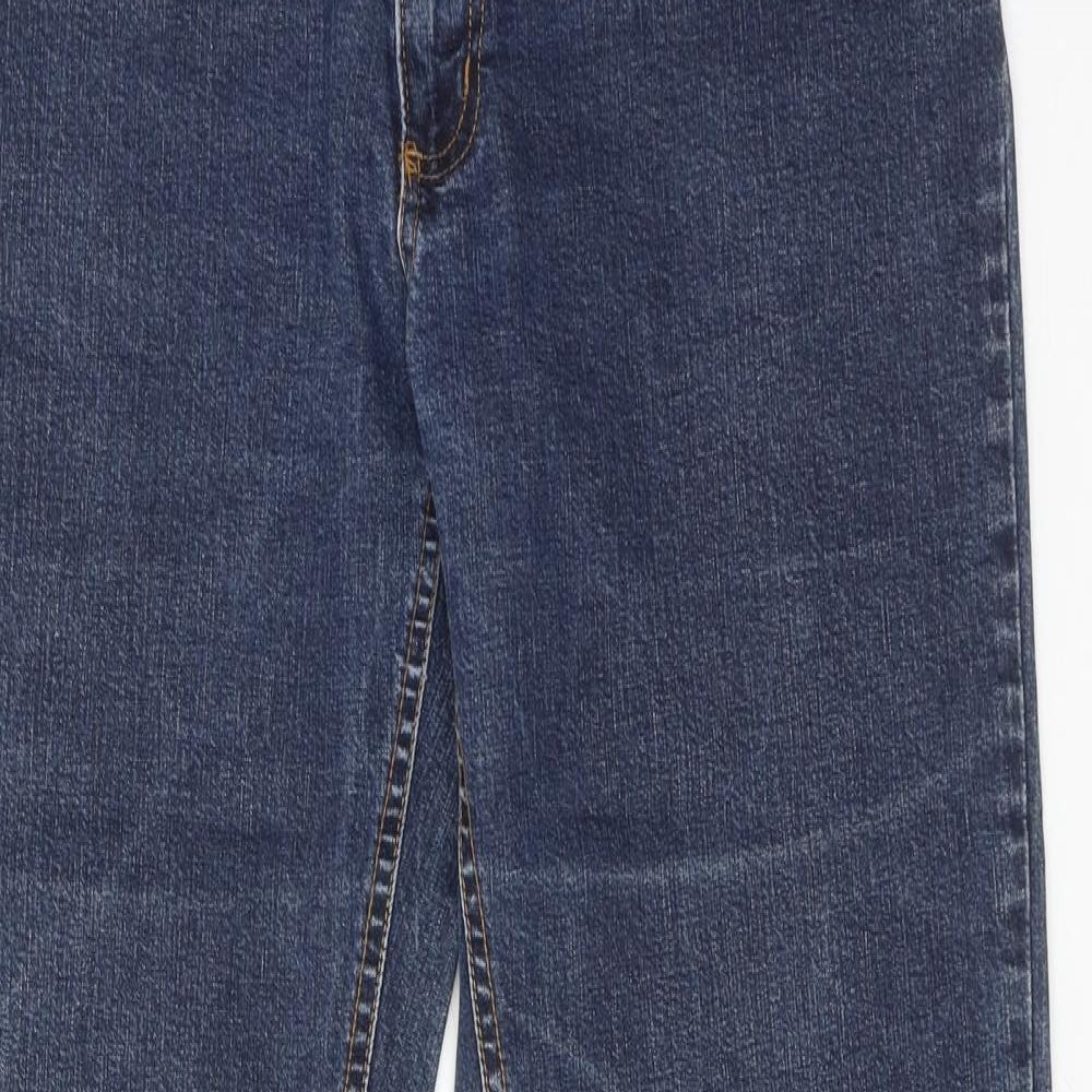 Douglas Womens Blue Cotton Straight Jeans Size XL Regular Zip