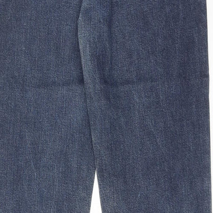 Douglas Womens Blue Cotton Straight Jeans Size XL Regular Zip