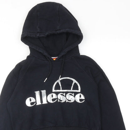ellesse Womens Black Cotton Pullover Hoodie Size 8 Pullover