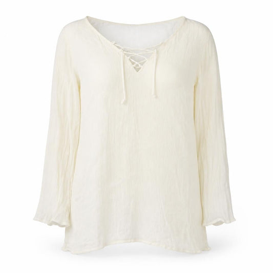 Simply Be Womens Ivory Viscose Basic Blouse Size 18 Round Neck