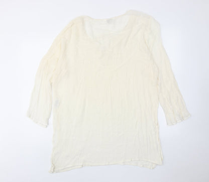 Simply Be Womens Ivory Viscose Basic Blouse Size 18 Round Neck