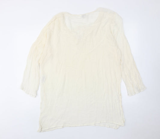 Simply Be Womens Ivory Viscose Basic Blouse Size 18 Round Neck