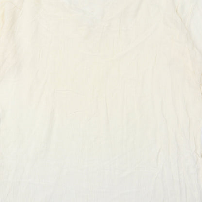 Simply Be Womens Ivory Viscose Basic Blouse Size 18 Round Neck