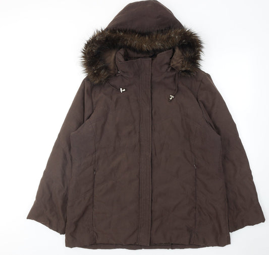 Casual Club Womens Brown Jacket Size 18 Zip