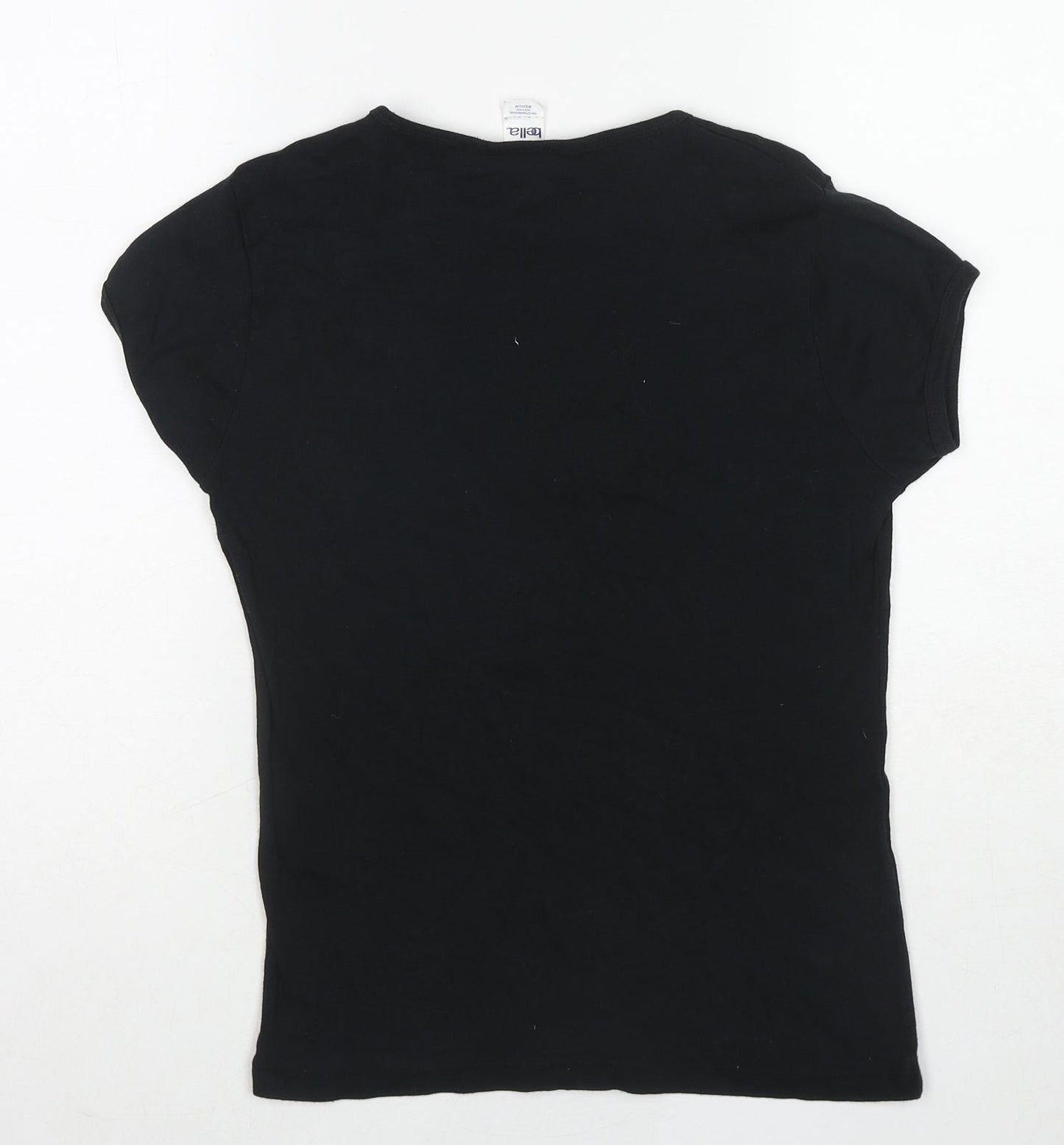 Bella Womens Black Cotton Basic T-Shirt Size M Round Neck - Legolas Is My House Elf