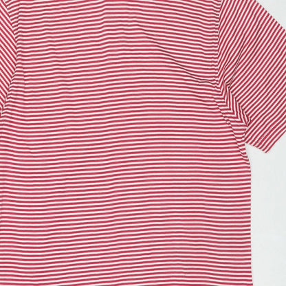 Dwyers&Co Mens Red Striped Cotton Polo Size M Collared Pullover