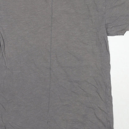 Topman Mens Grey Cotton T-Shirt Size XS Round Neck - Size XXS