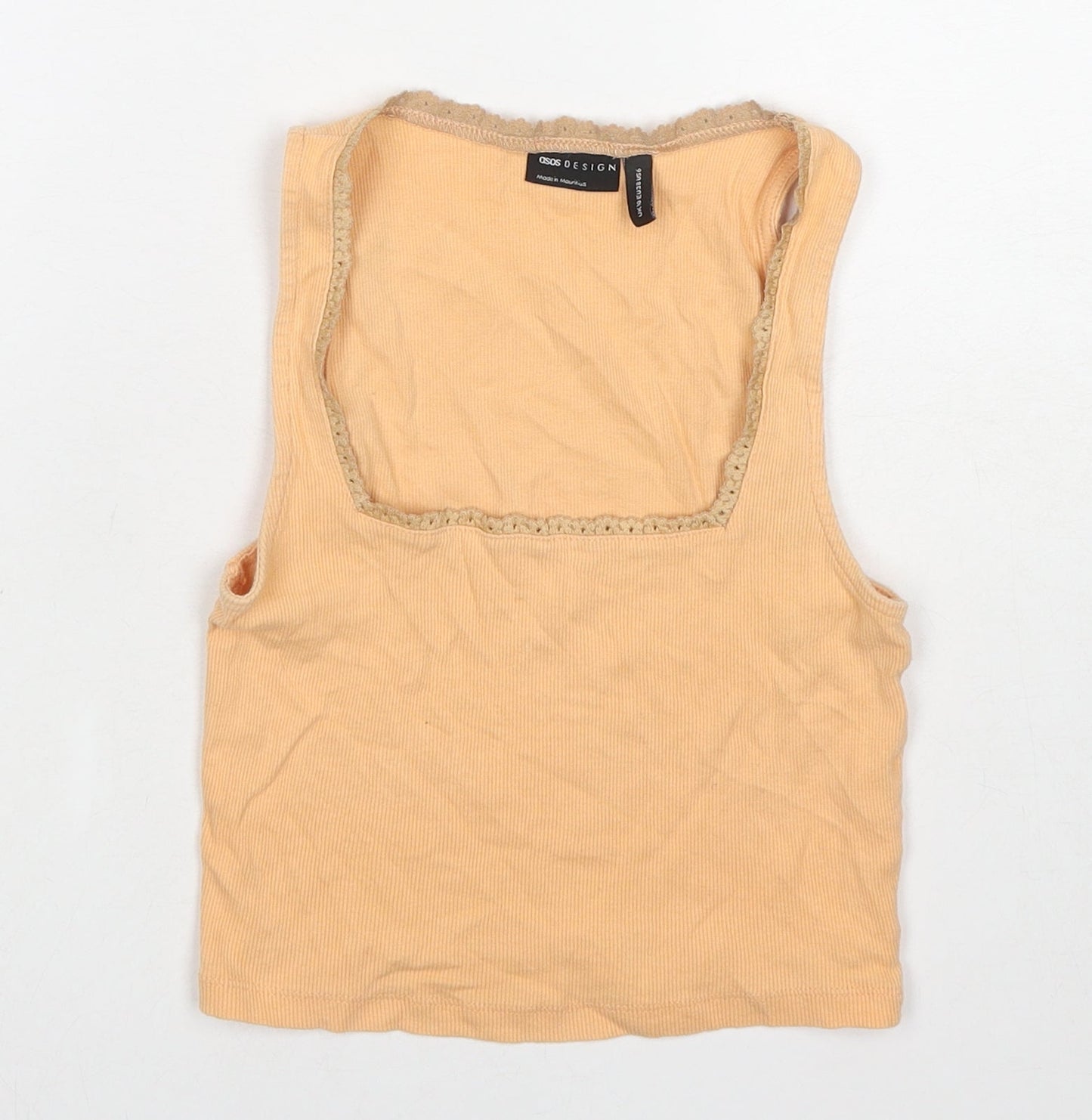 Womens UK Size 10 ASOS Orange Cropped Tank