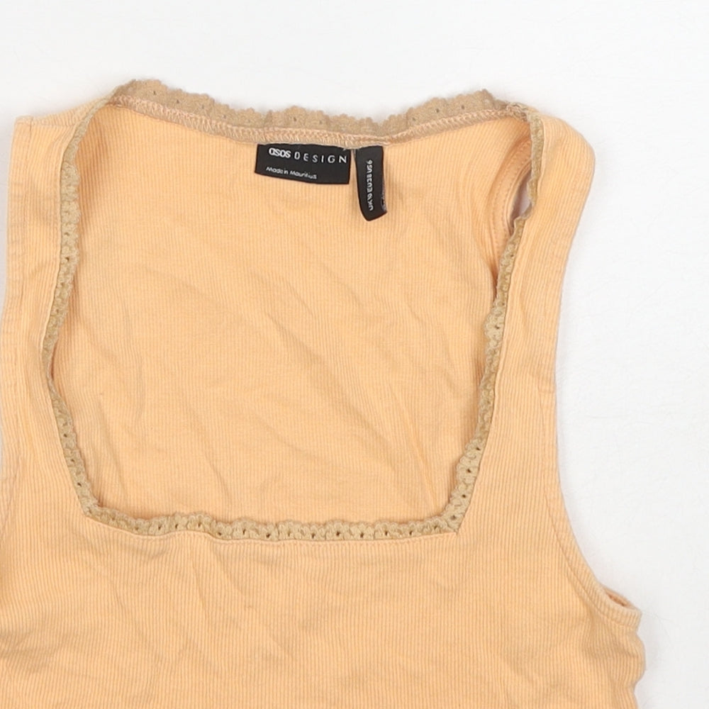 Womens UK Size 10 ASOS Orange Cropped Tank