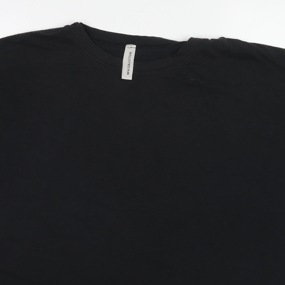 Womens UK Size One Size New Collection Black Basic T-Shirt