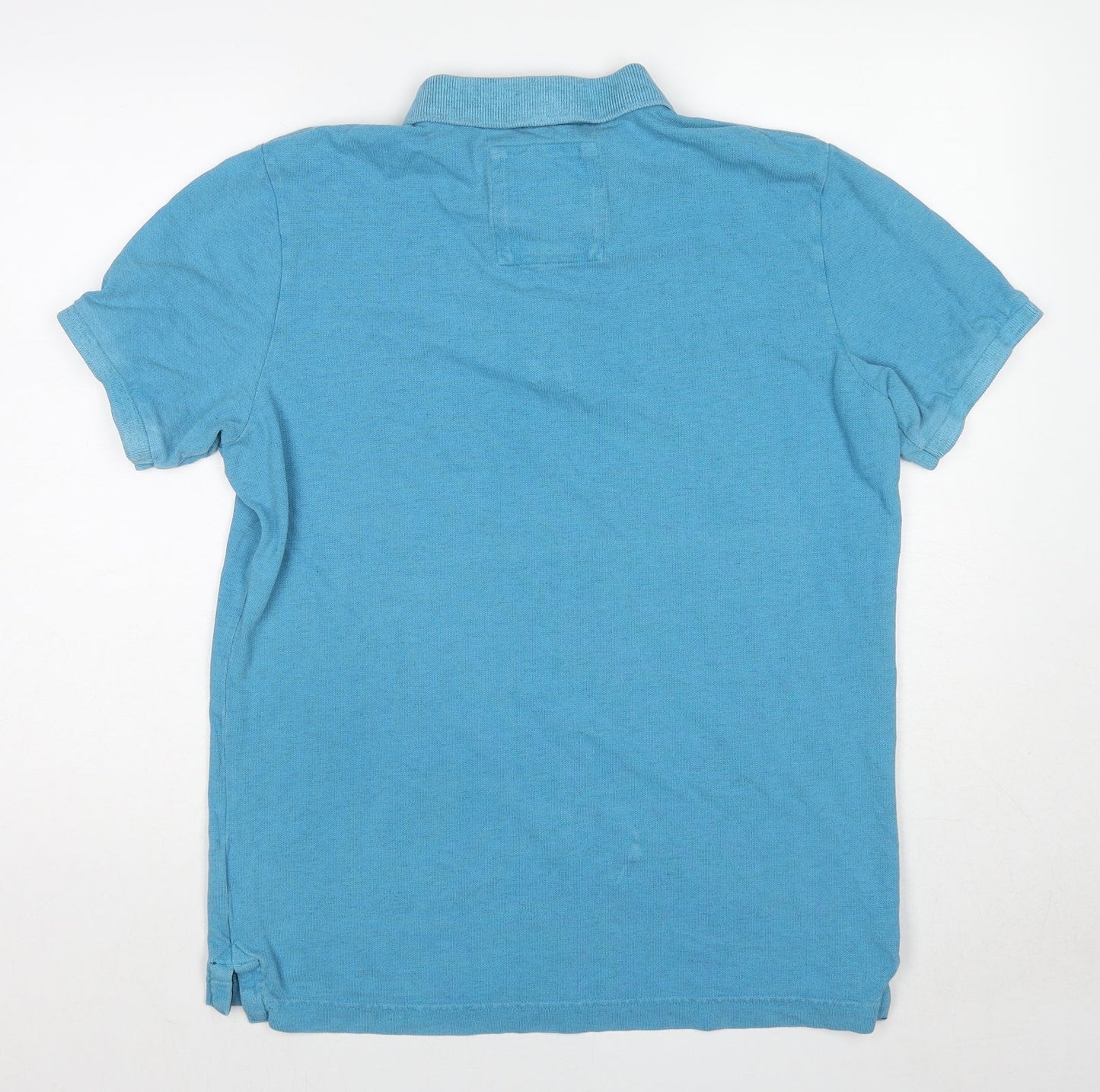 Superdry Mens Blue Cotton Polo Size 2XL Collared Pullover