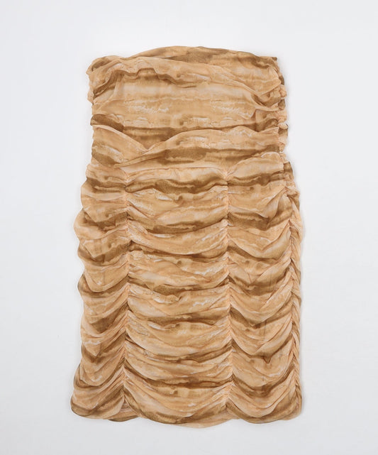 PRETTYLITTLETHING Womens Multicoloured Geometric Polyester Mini Size 12 Off the Shoulder Pullover