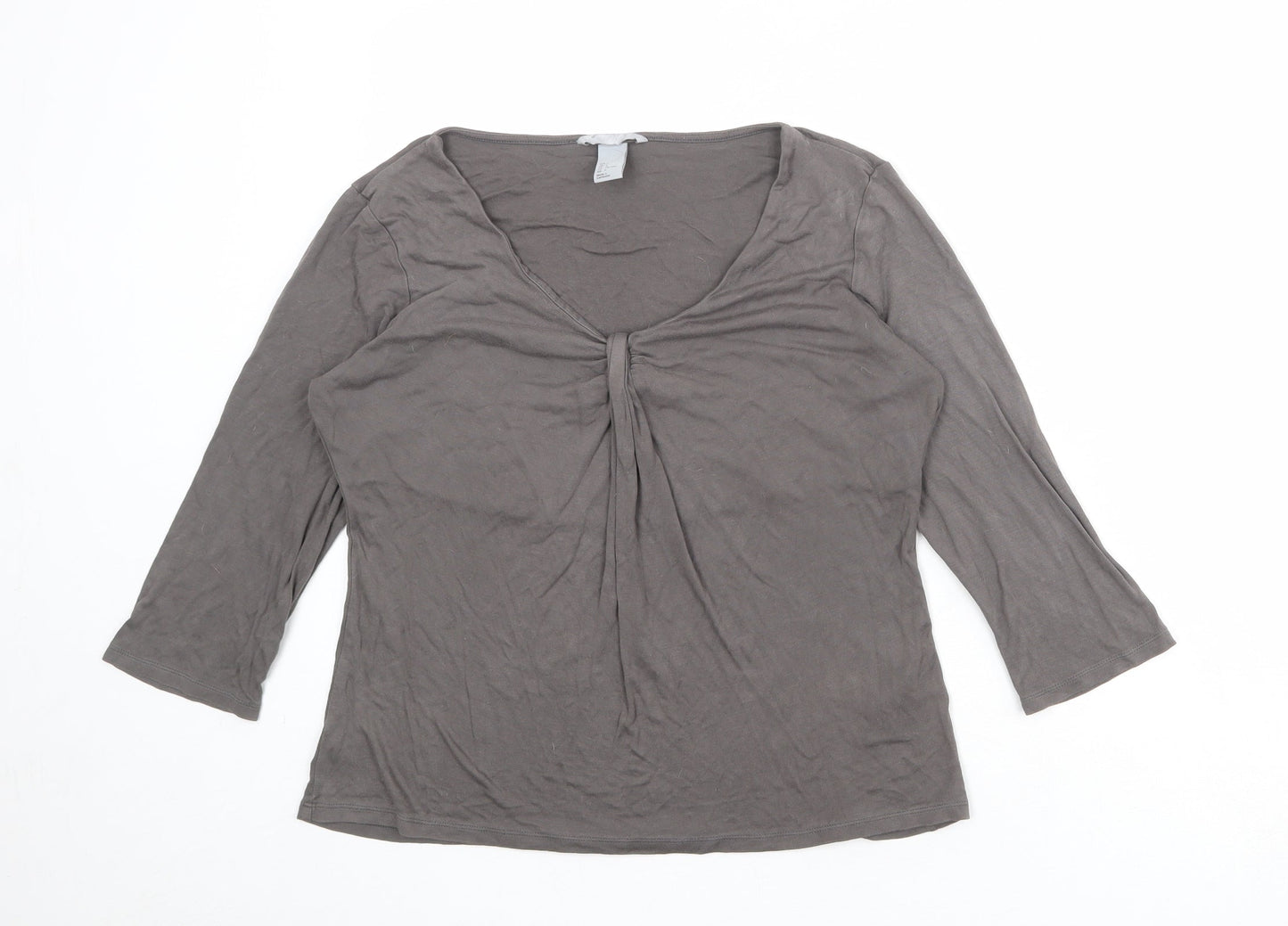Womens UK Size L H&M Grey Basic T-Shirt