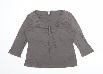 Womens UK Size L H&M Grey Basic T-Shirt