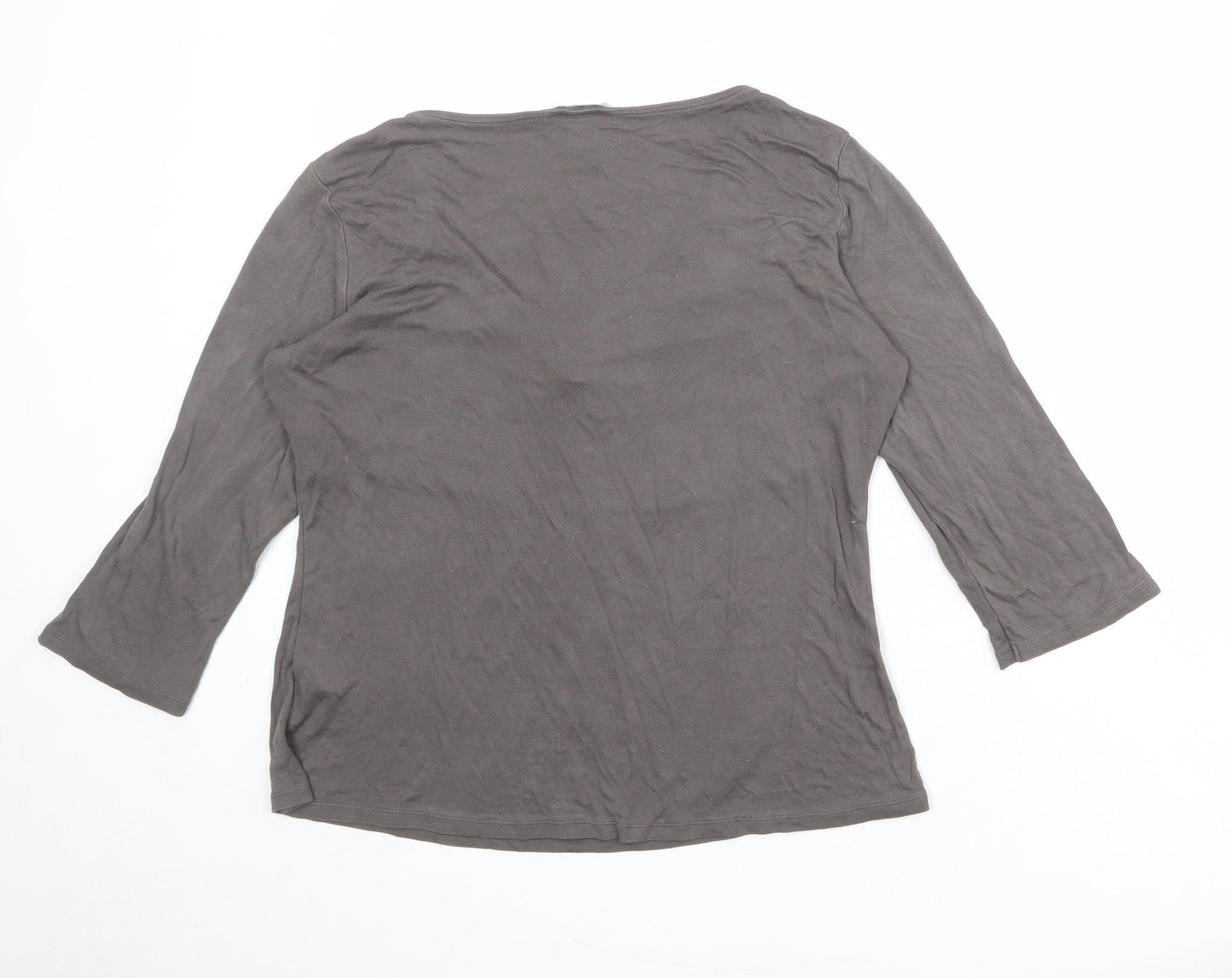 Womens UK Size L H&M Grey Basic T-Shirt