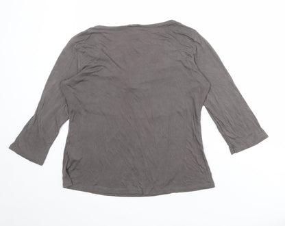 Womens UK Size L H&M Grey Basic T-Shirt