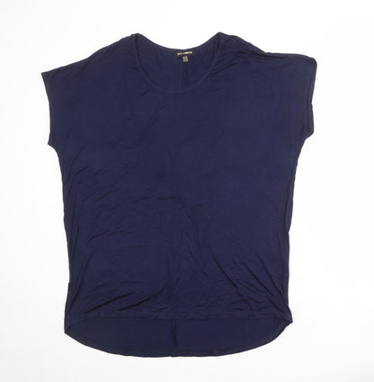 Womens UK Size S QED London Blue Basic T-Shirt