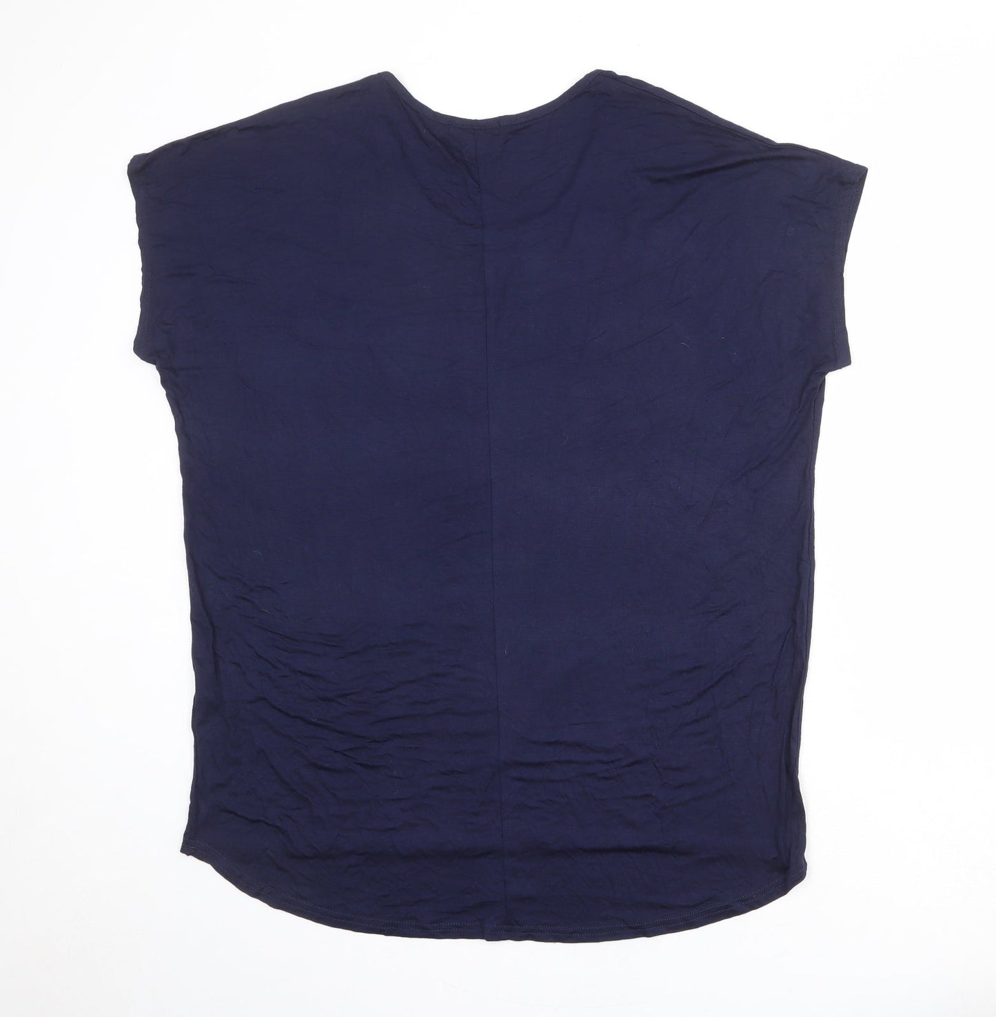 Womens UK Size S QED London Blue Basic T-Shirt