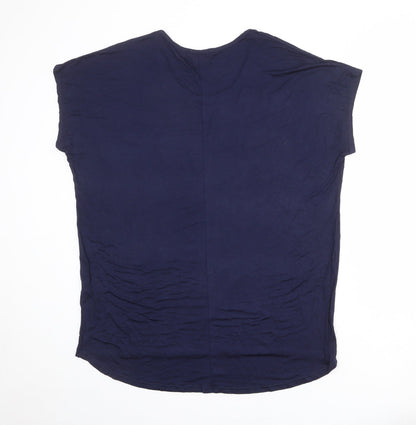 Womens UK Size S QED London Blue Basic T-Shirt