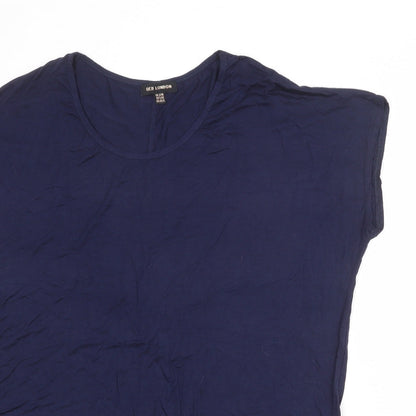 Womens UK Size S QED London Blue Basic T-Shirt
