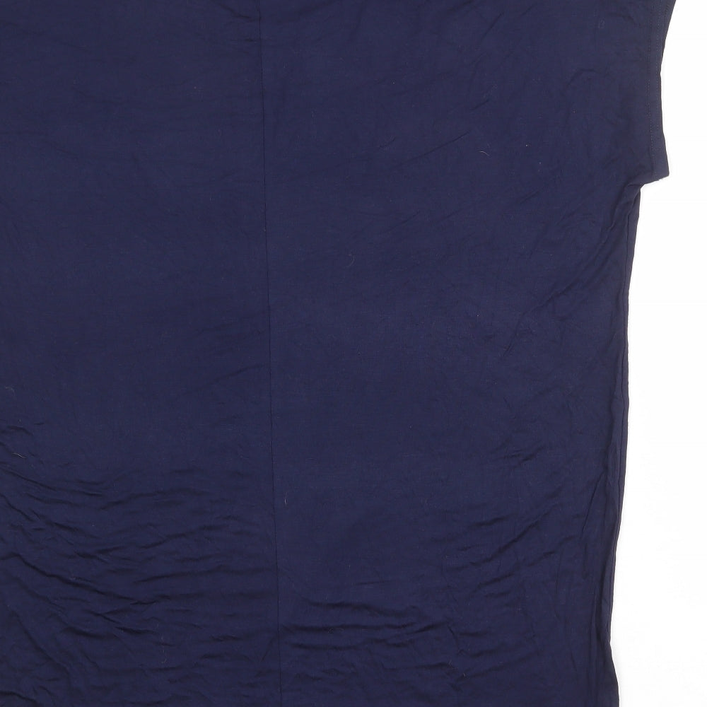 Womens UK Size S QED London Blue Basic T-Shirt