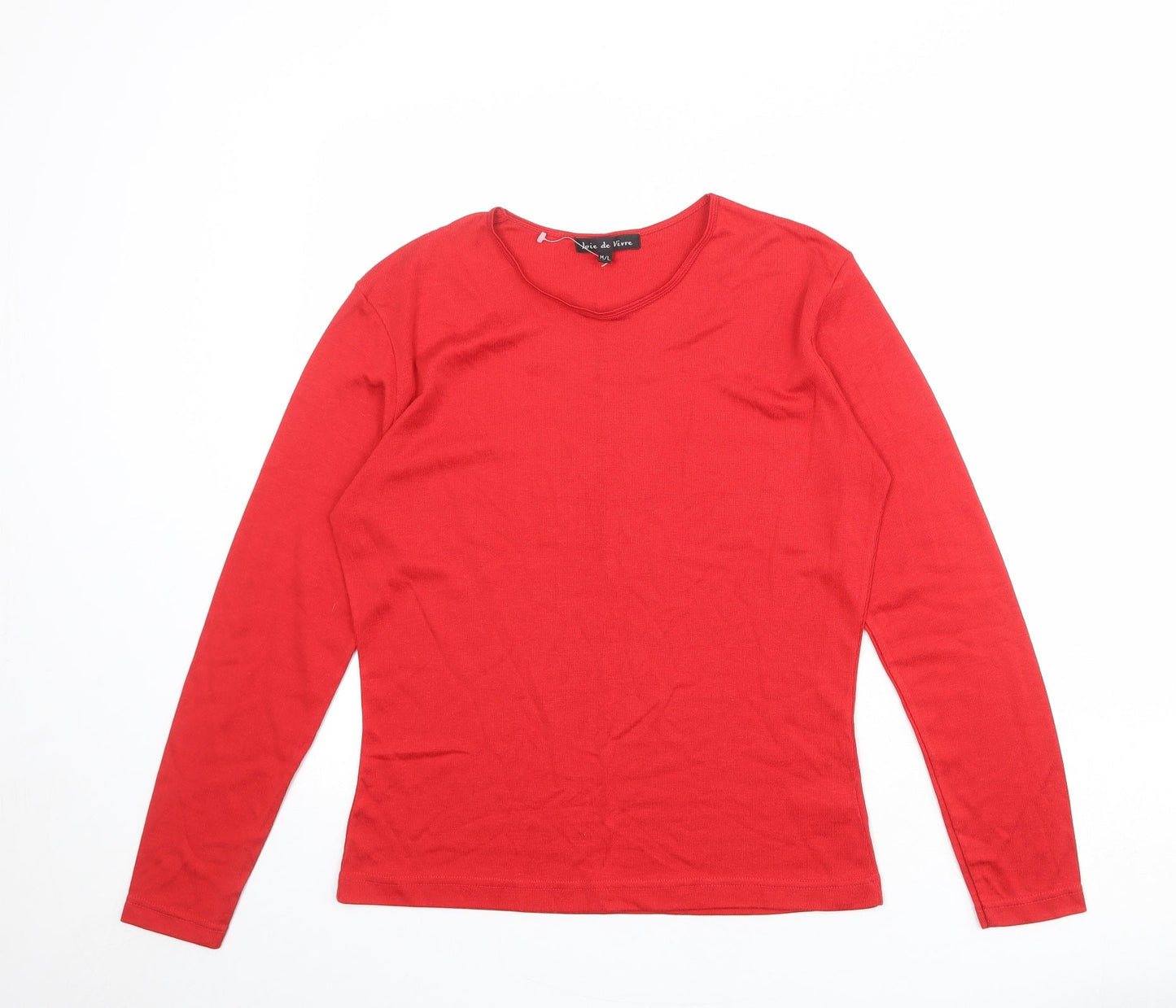 Womens UK Size M Joie de Vivre Red Basic T-Shirt