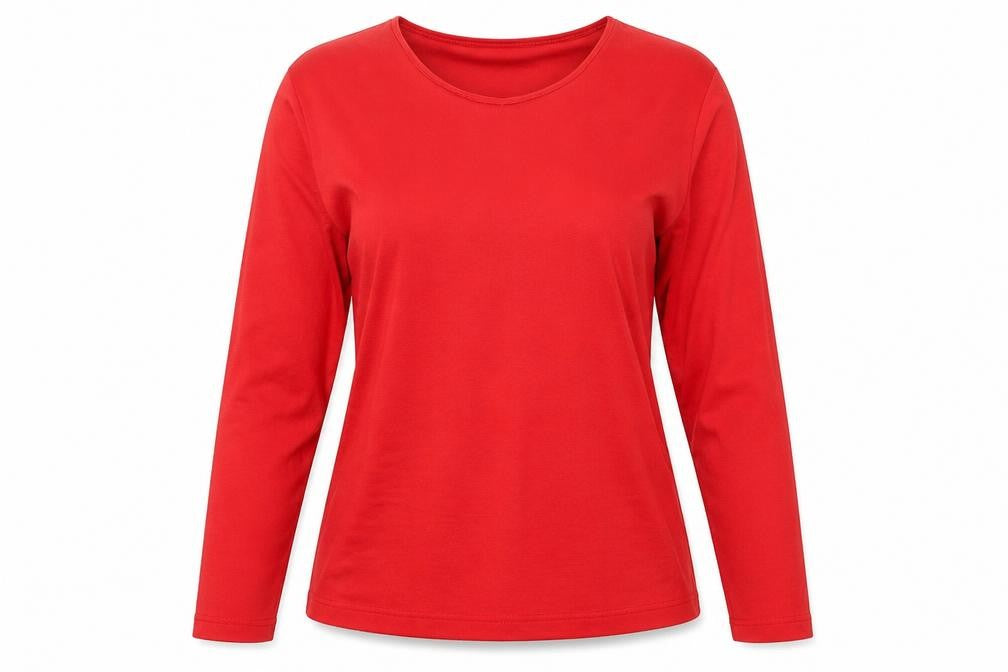 Womens UK Size M Joie de Vivre Red Basic T-Shirt