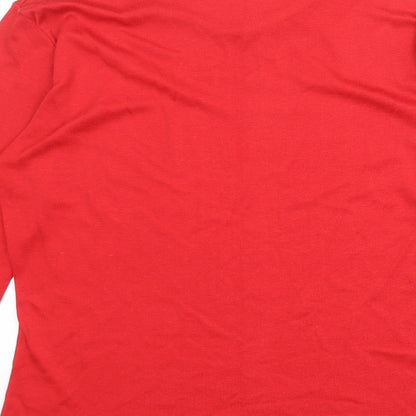 Womens UK Size M Joie de Vivre Red Basic T-Shirt