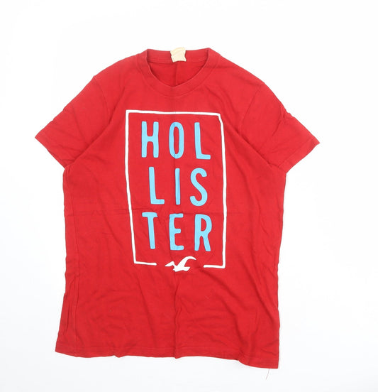 Womens UK Size S Hollister Red Basic T-Shirt