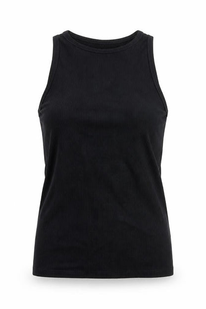 ASOS Womens Black Viscose Basic Tank Size 10 Round Neck - Ribbed