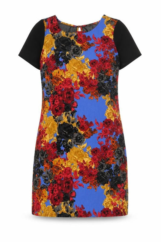 NEXT Womens Multicoloured Floral Polyester Shift Size 10 Round Neck Button