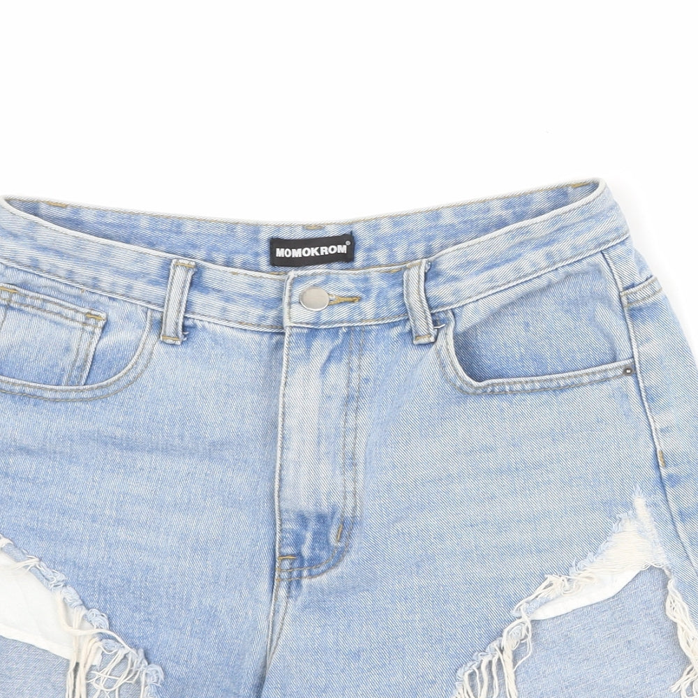 Womens UK Size 10 Momokrom Regular Fit Cut-Off Shorts