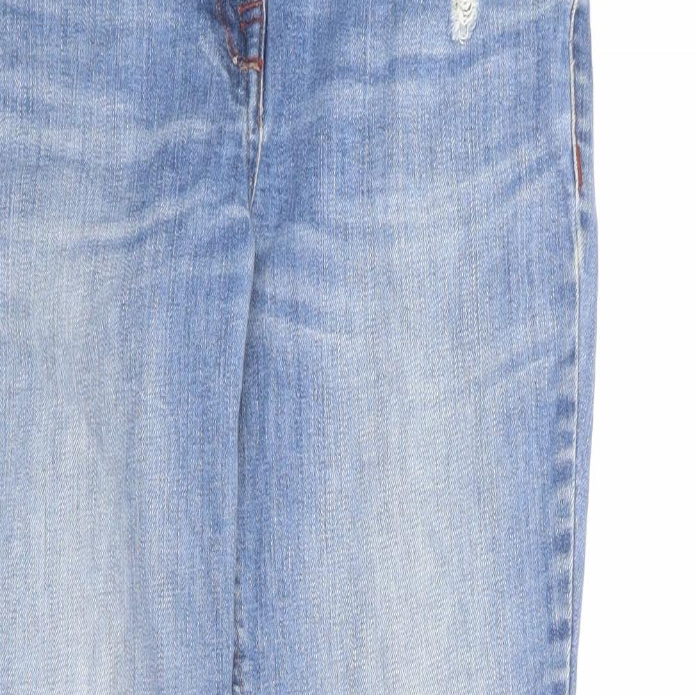 NEXT Womens Blue Cotton Skinny Jeans Size 10 Regular Zip