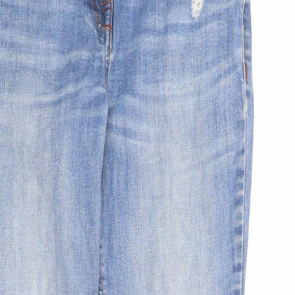 NEXT Womens Blue Cotton Skinny Jeans Size 10 Regular Zip