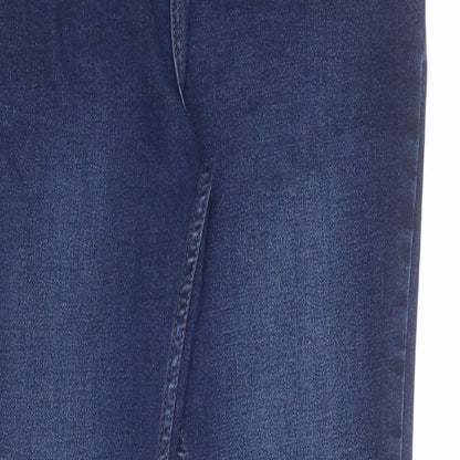Denim & Co. Girls Blue Cotton Skinny Jeans Size 13-14 Years Regular Zip