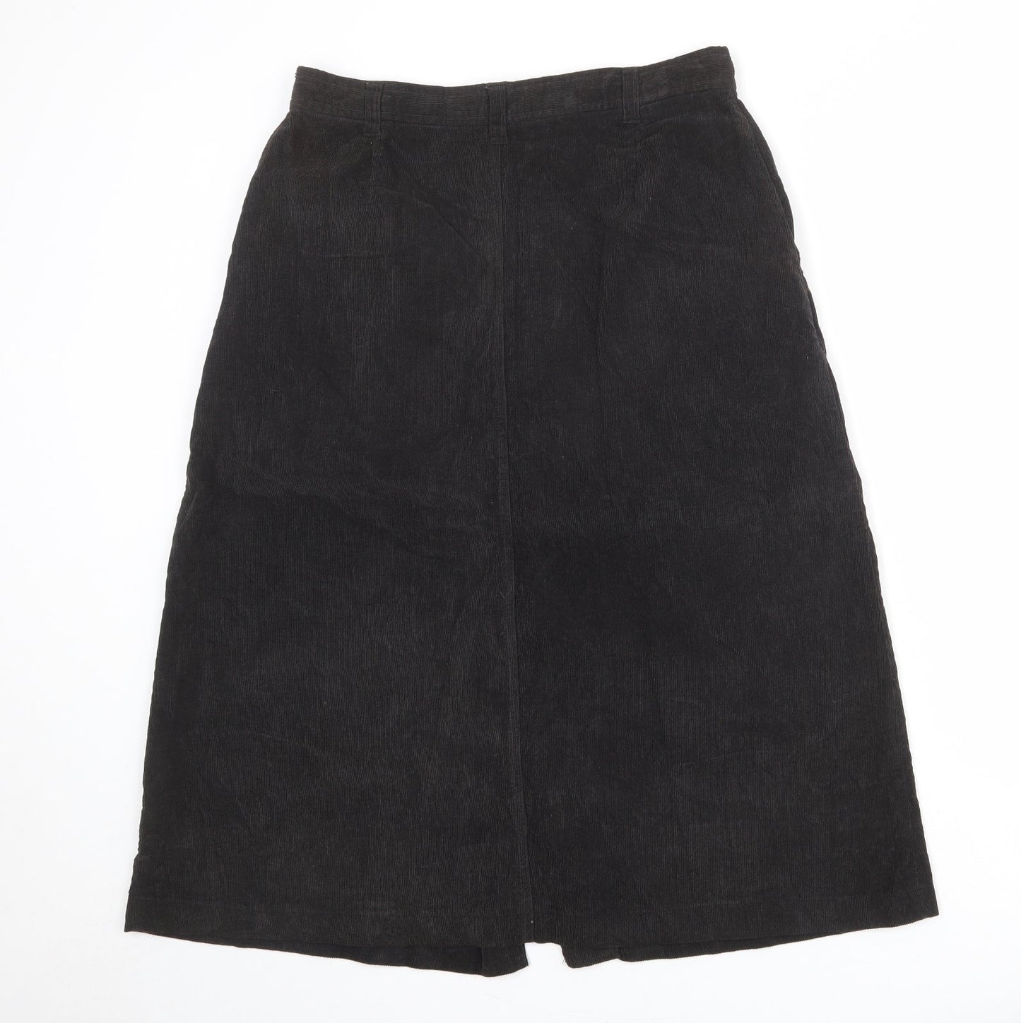 C&A Womens Brown Cotton A-Line Skirt Size 18 Button