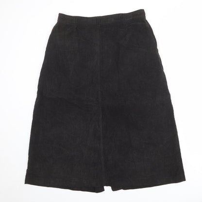 C&A Womens Brown Cotton A-Line Skirt Size 18 Button