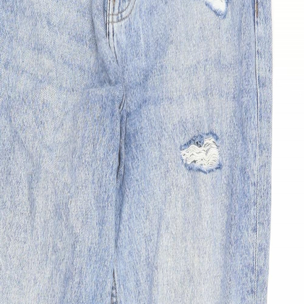 Denim & Co. Womens Blue Cotton Straight Jeans Size 10 Regular Zip