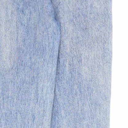 Denim & Co. Womens Blue Cotton Straight Jeans Size 10 Regular Zip