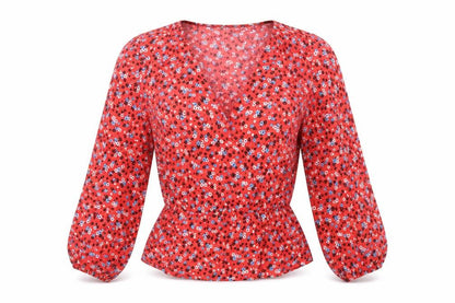 Womens UK Size 4 New Look Red Basic Blouse