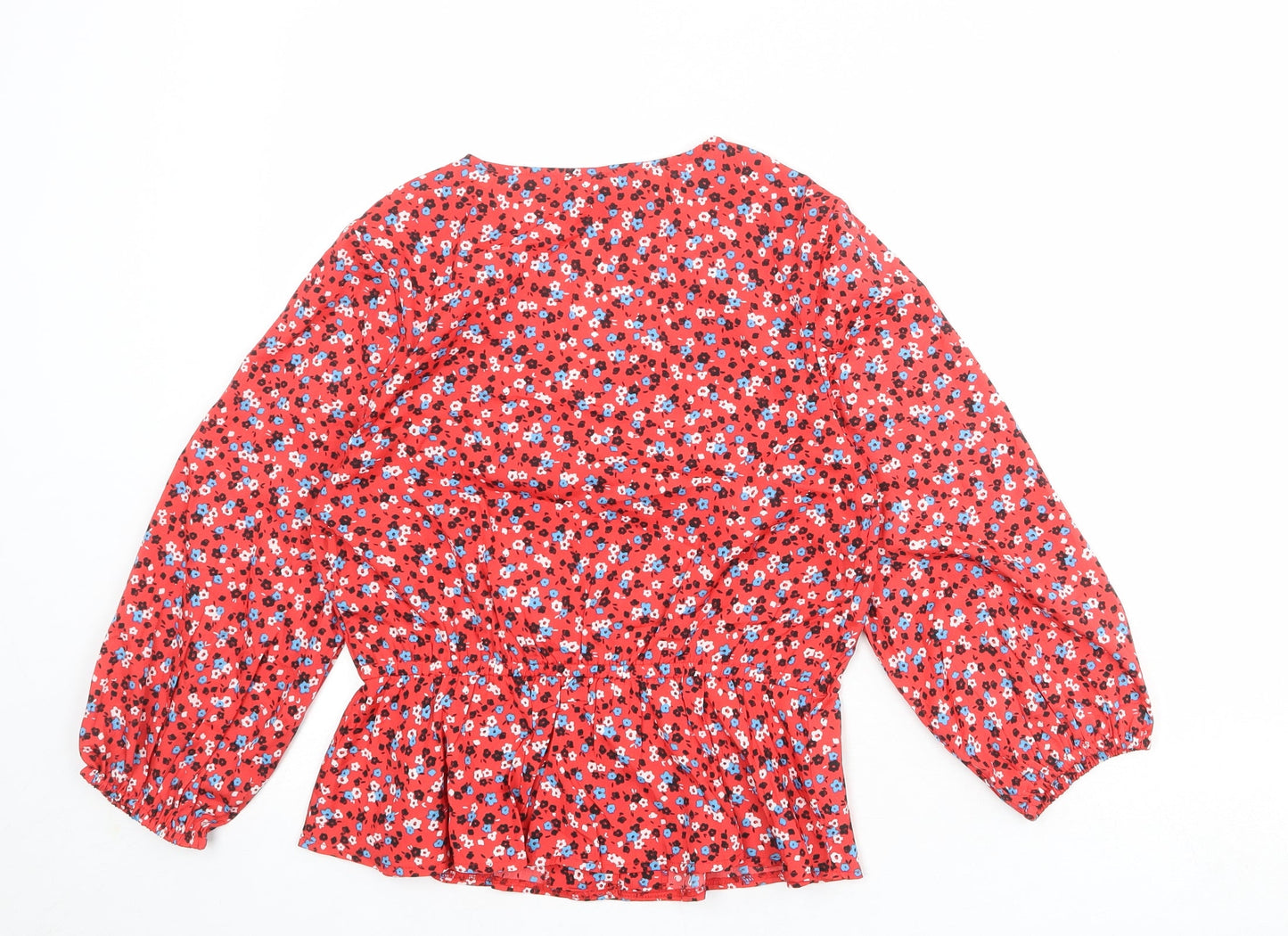 Womens UK Size 4 New Look Red Basic Blouse