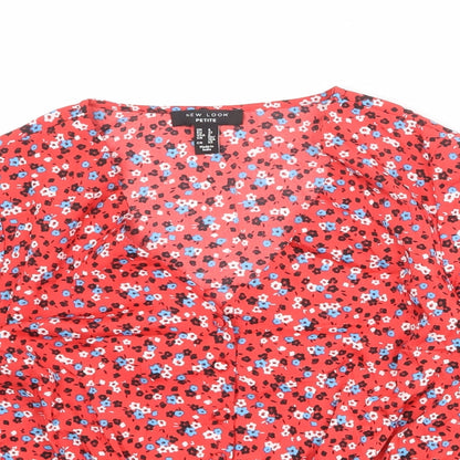 Womens UK Size 4 New Look Red Basic Blouse